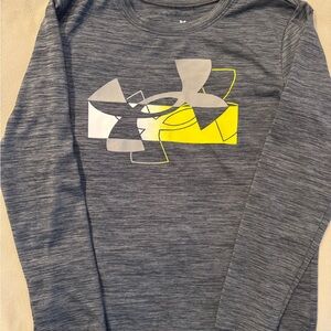 Under Armour Heather Gray Long Sleeve with Yellow Detail